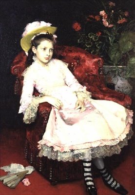 Ung Dame i Pink af Raimundo de Madrazo y Garreta