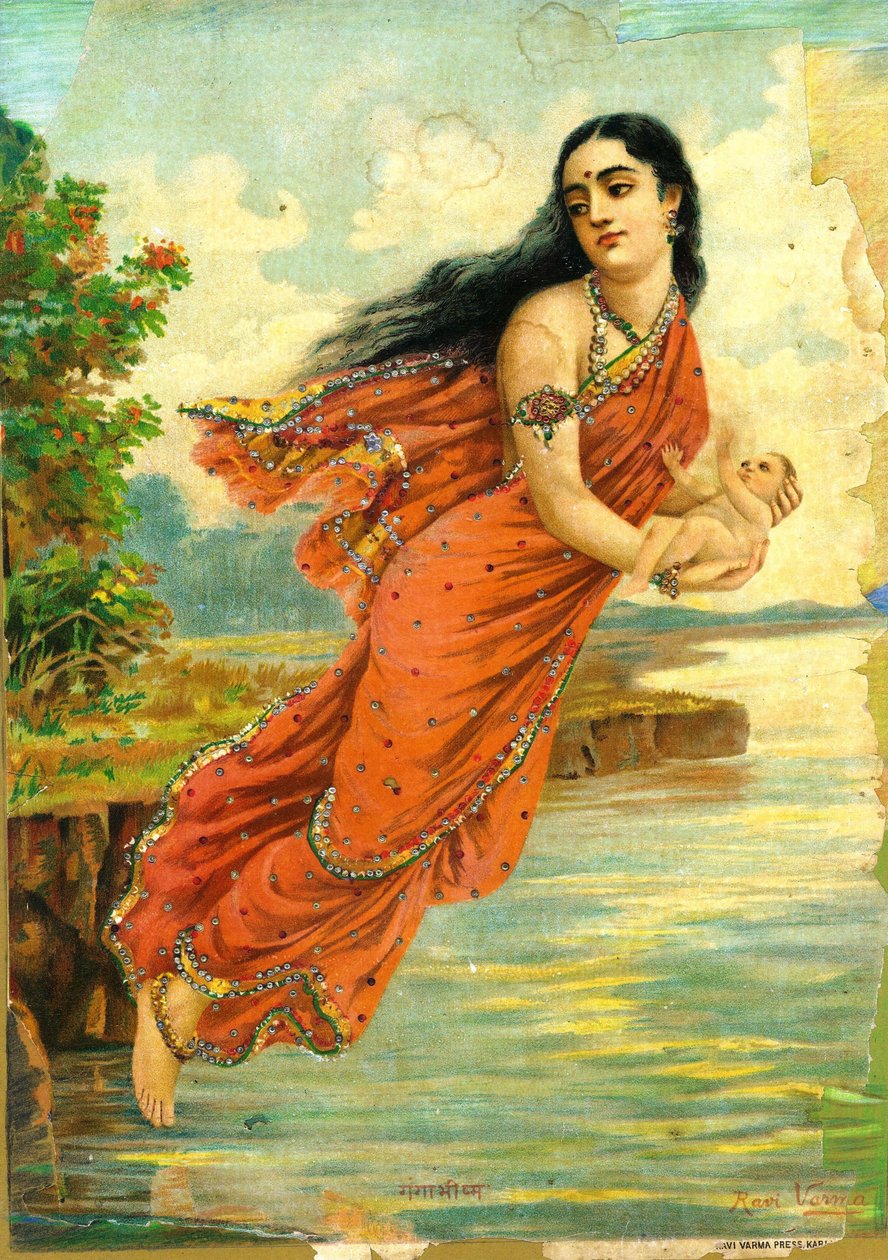 Ganga og Bhishma af Raja Ravi Varma