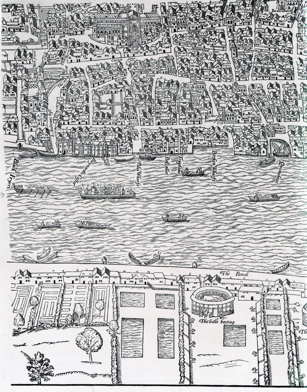 Plan over London, ca. 1560-70 af Ralph Agas