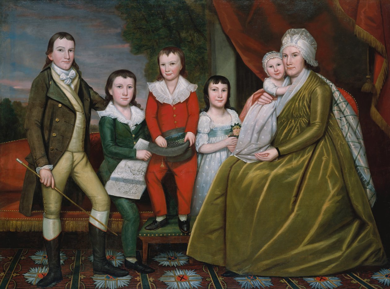 Mrs. Noah Smith og hendes børn, 1798. af Ralph Earl