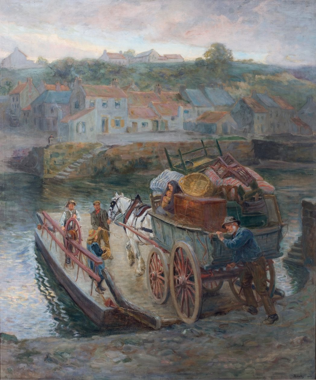 På vej over Hylton Ferry, 1912 af Ralph Hedley