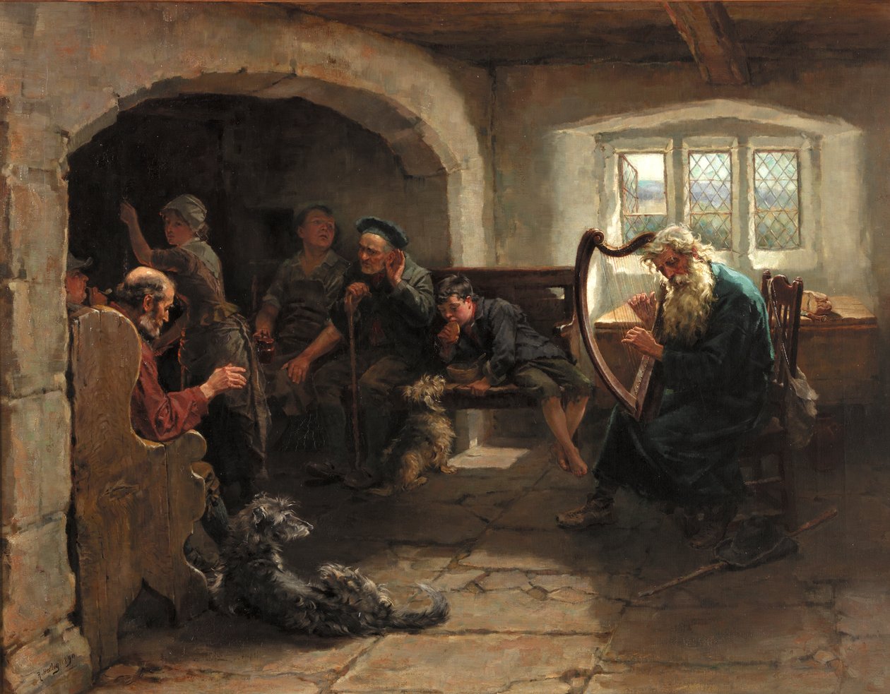 Lægning af The Last Minstrel, 1890 af Ralph Hedley