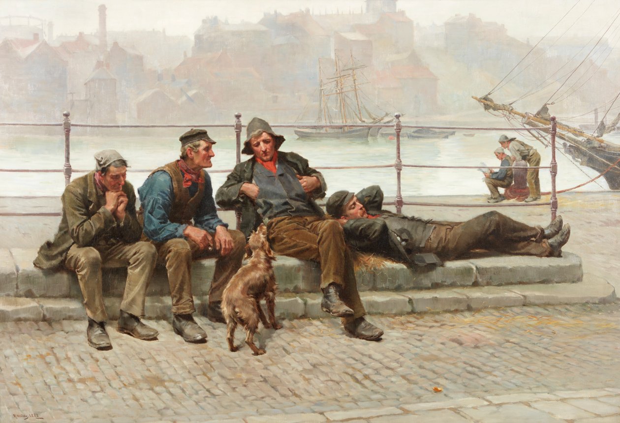 Ude af arbejde, 1888 af Ralph Hedley