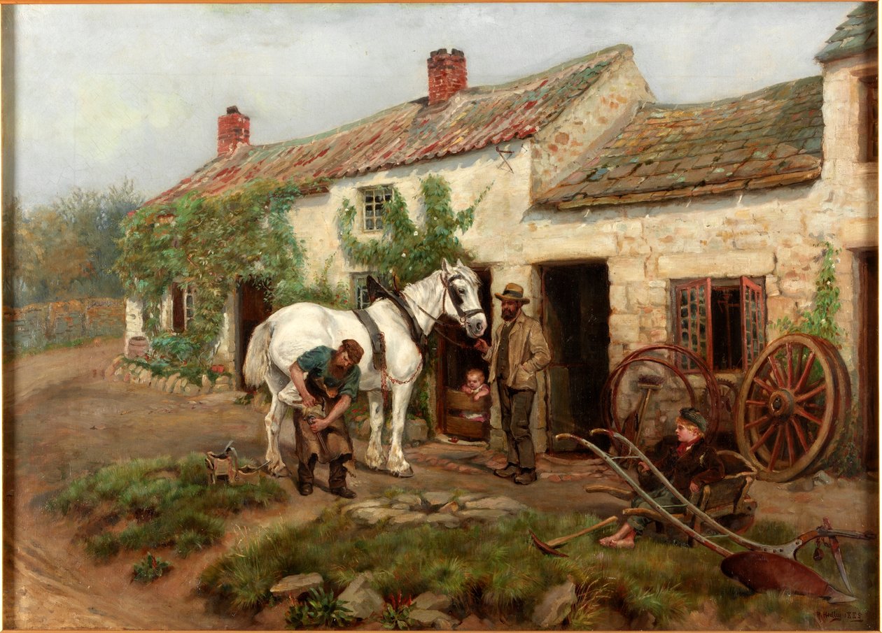 Smedje, Hexham Bridge End, 1885 af Ralph Hedley