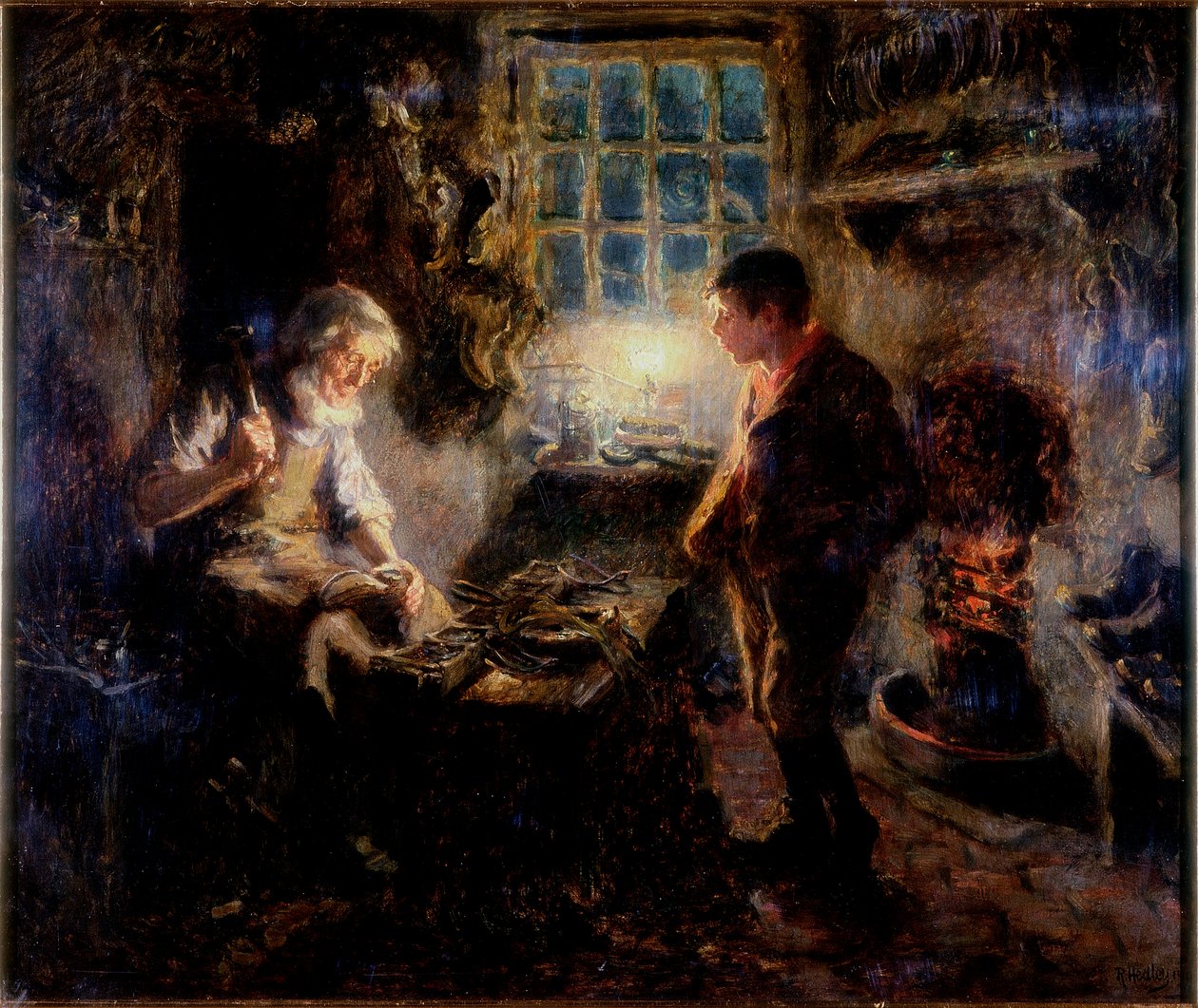 Skomagerforretningen, 1909 af Ralph Hedley