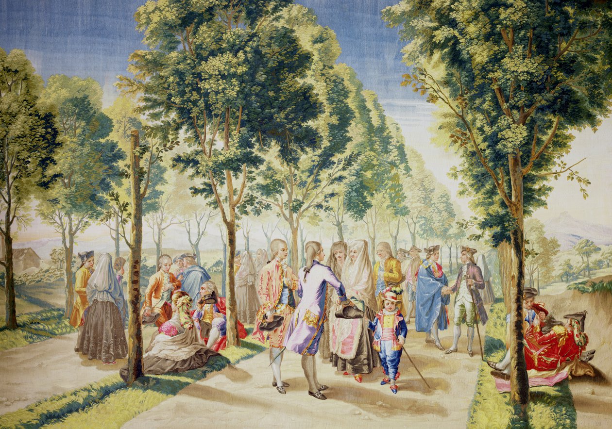 Paseo de las Delicias, Madrid (tæppe) (se også 488630) af Ramon Bayeu y Subias