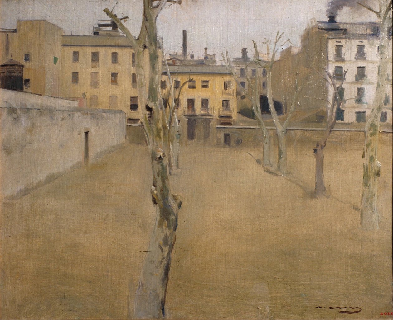 Gårdsplads til det gamle fængsel i Barcelona Gårdsplads for lammene af Ramon Casas i Carbo
