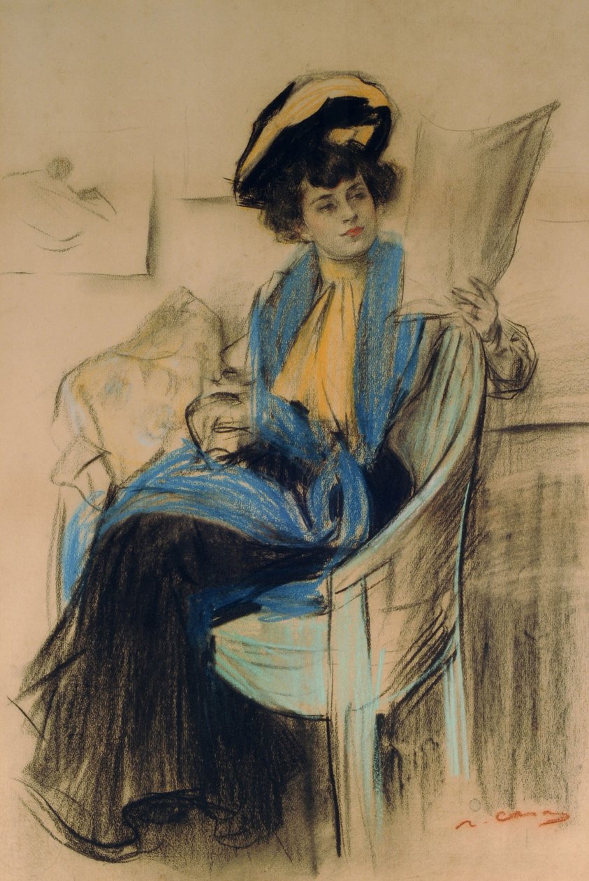 Mademoiselle Clo-Clo (pastel på papir) af Ramón Casas