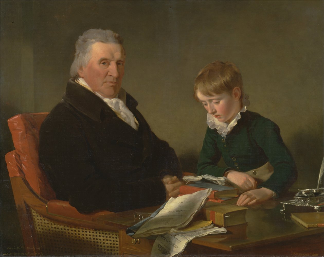 Francis Noel Clarke Mundy og hans barnebarn, William Mundy (1809) af Ramsay Richard Reinagle