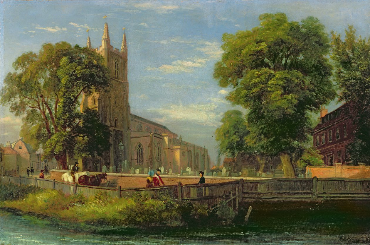 Croydon Parish Church, 1839 af Ramsay Richard Reinagle