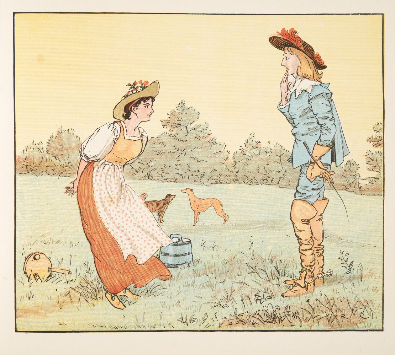"Så kan jeg ikke gifte mig med dig, min smukke pige!", fra The Hey Diddle Diddle Picture Book, pub.1882 af Randolph Caldecott