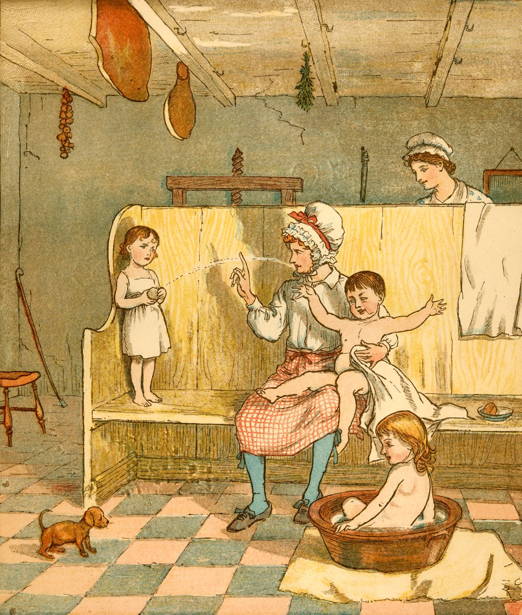 Badetid, c1881. af Randolph Caldecott