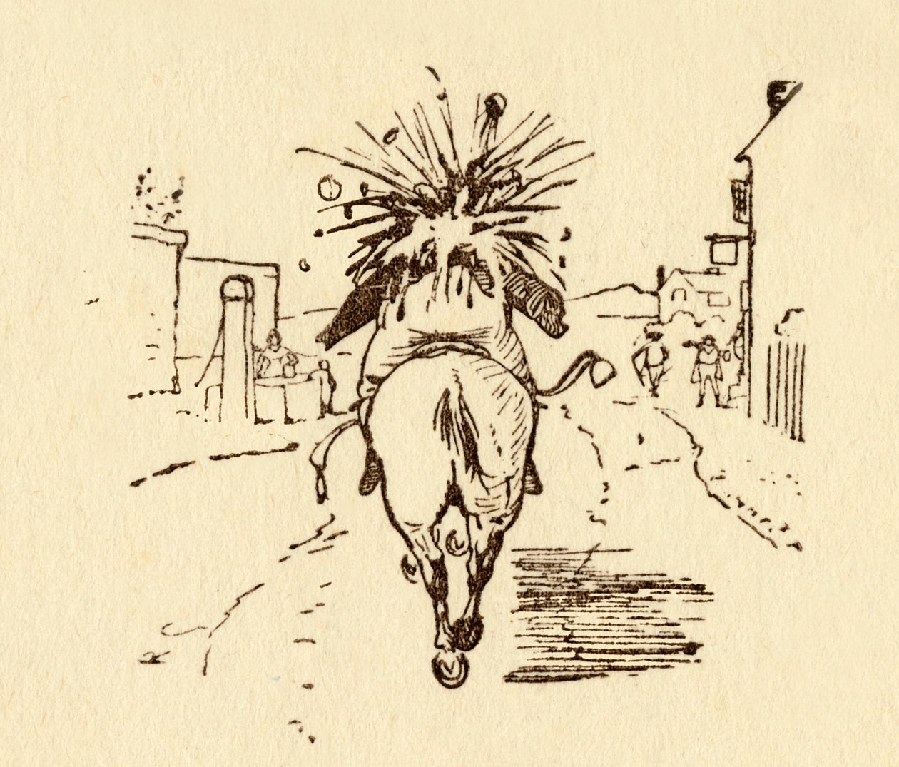 John Gilpins vinflasker eksploderer, 1878, c1918. af Randolph Caldecott