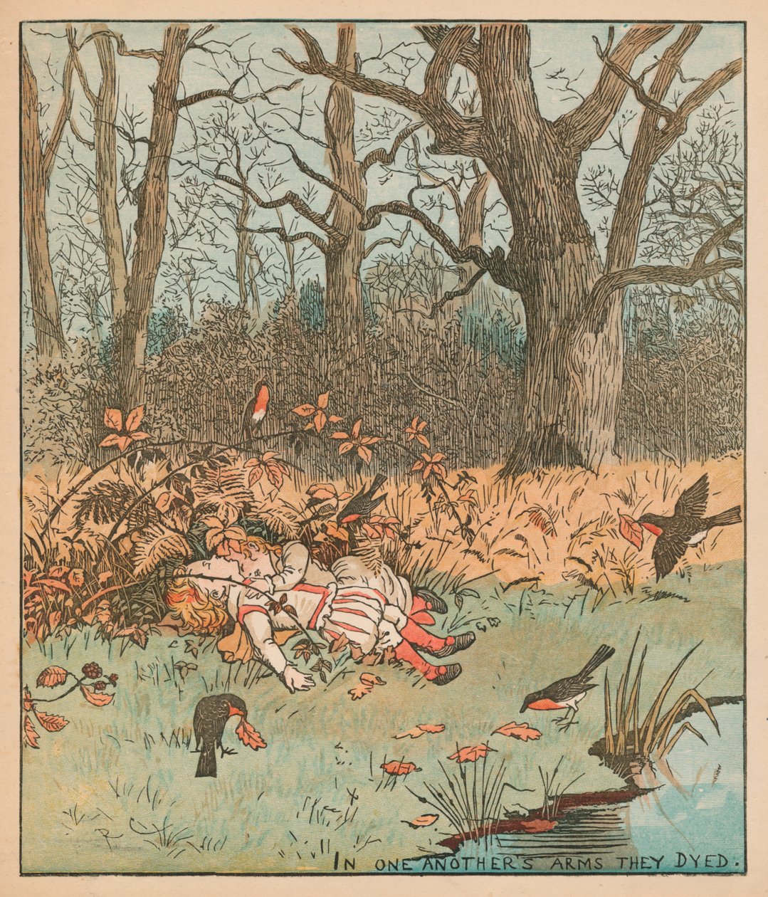 Babes in the Wood, c1878. af Randolph Caldecott