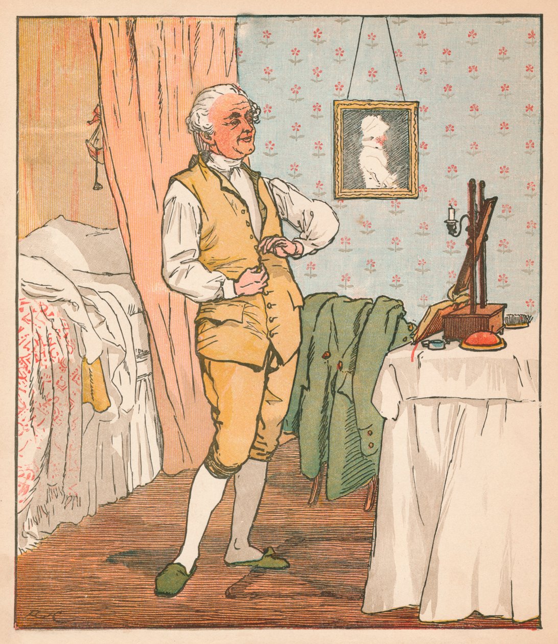 The good man of Islington dressing, c1879. af Randolph Caldecott