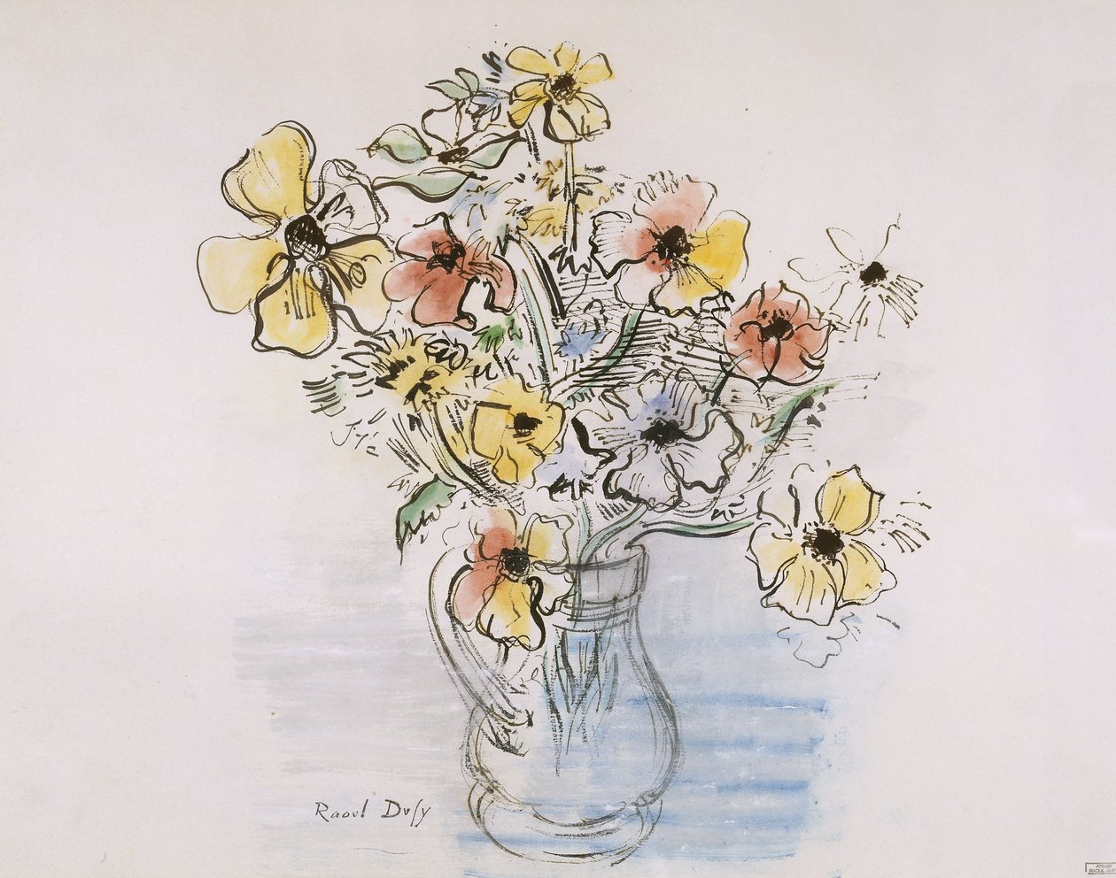 Buket af anemoner af Raoul Dufy