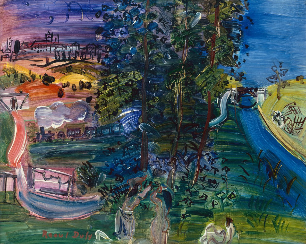 Langres Landscape (olie på lærred) af Raoul Dufy