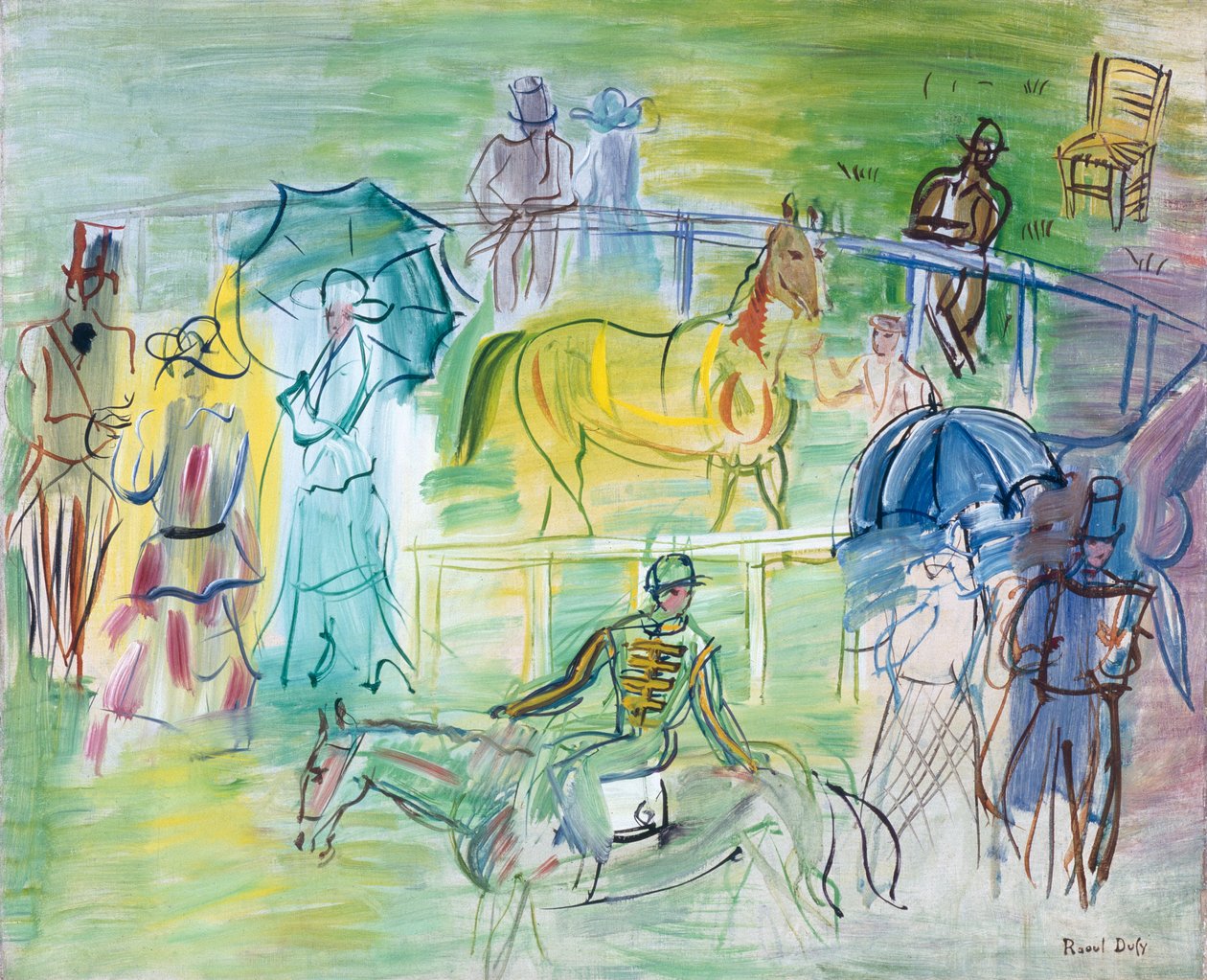 Paddock (olie på lærred) af Raoul Dufy