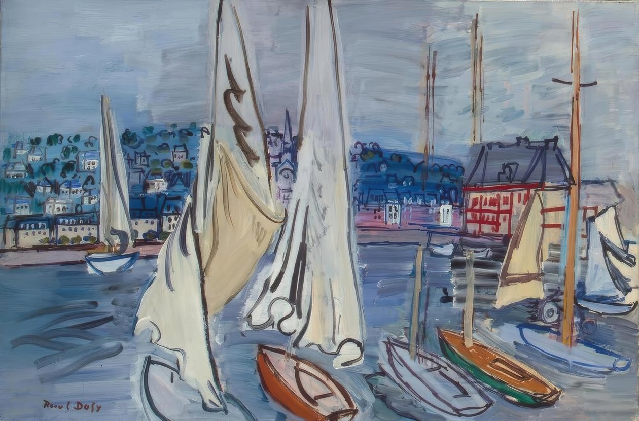 Segelboote i Deauville af Raoul Dufy