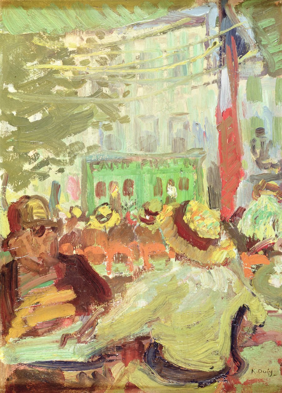 Terrassecafé på Martigues af Raoul Dufy