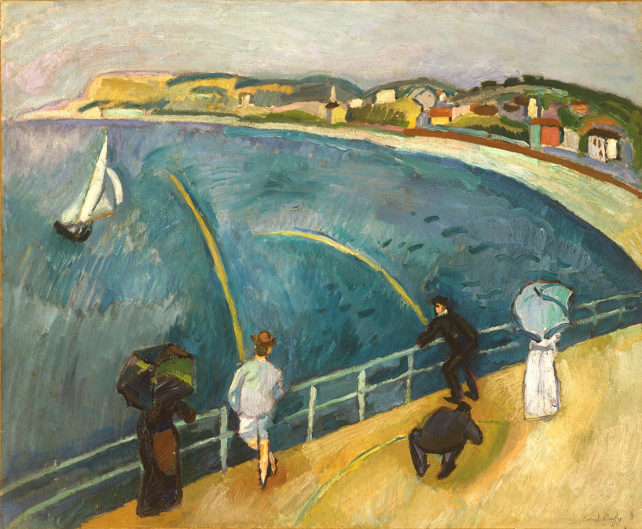 Stranden ved Sainte-Adresse af Raoul Dufy