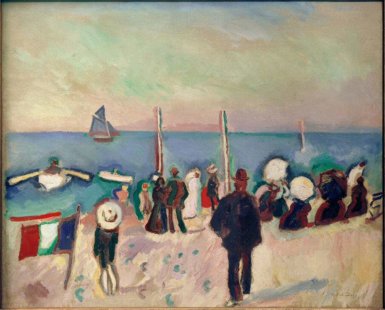 Stranden ved Sainte-Adresse af Raoul Dufy