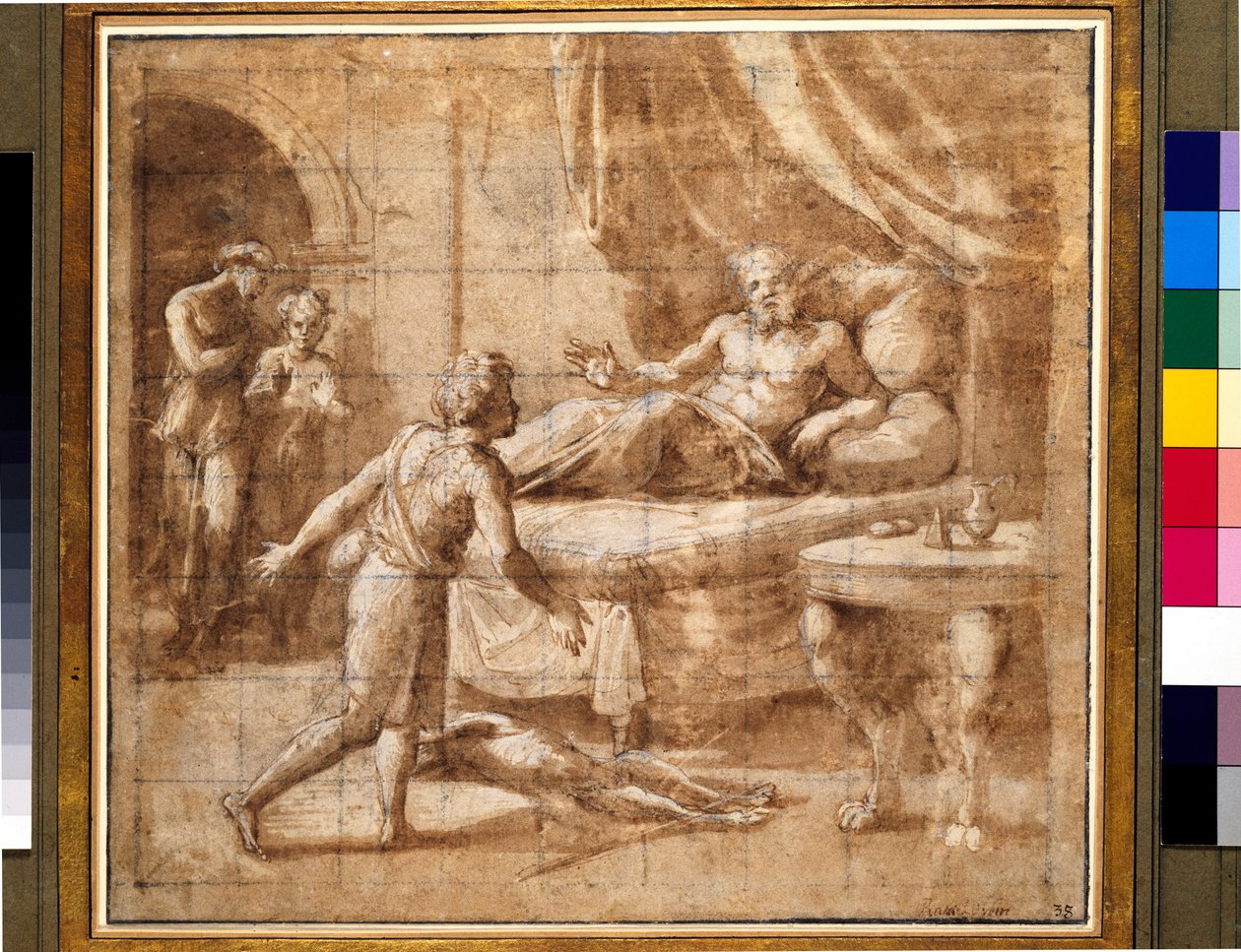 Esau hævder Isaacs Blessing (pen og blæk med gouache på papir) af Raffaello Sanzio Raphael