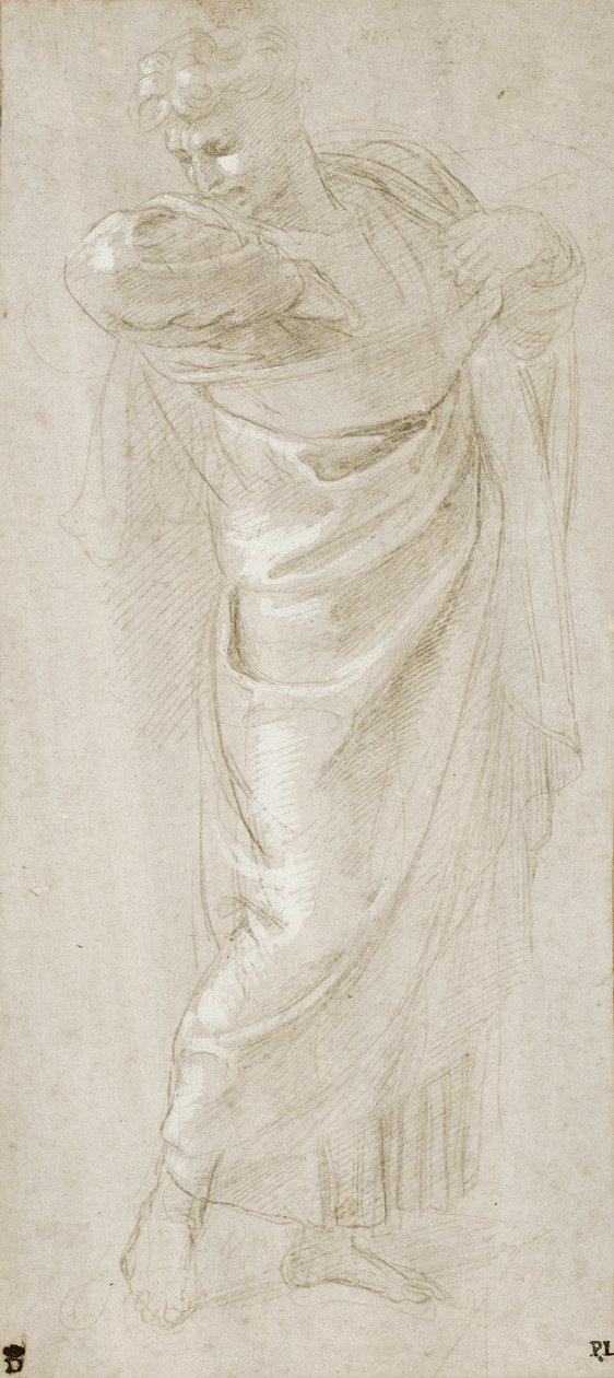 St. Paul river sine klæder, 1515-1516 (metalspids og hvid kropsfarve på papir) af Raffaello Sanzio Raphael