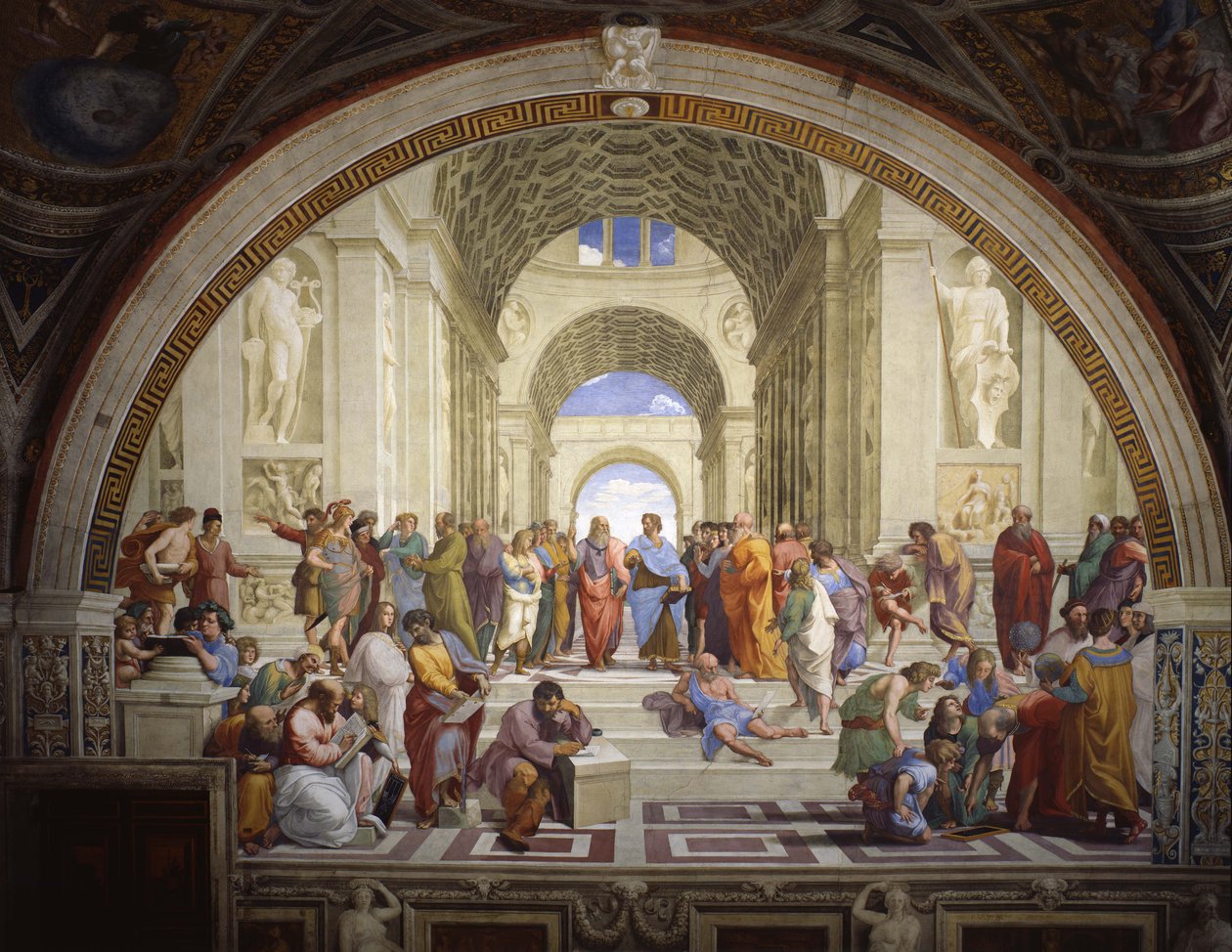 Værelse på Segnatura im Vatikan für Papst Julius II., Wandfresko af Raffaello Sanzio Raphael