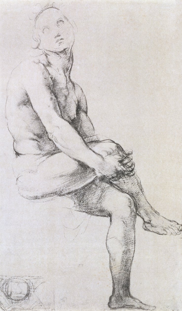 Studie af Adam til "Disputa", ca.1510 (kridt) af Raffaello Sanzio Raphael