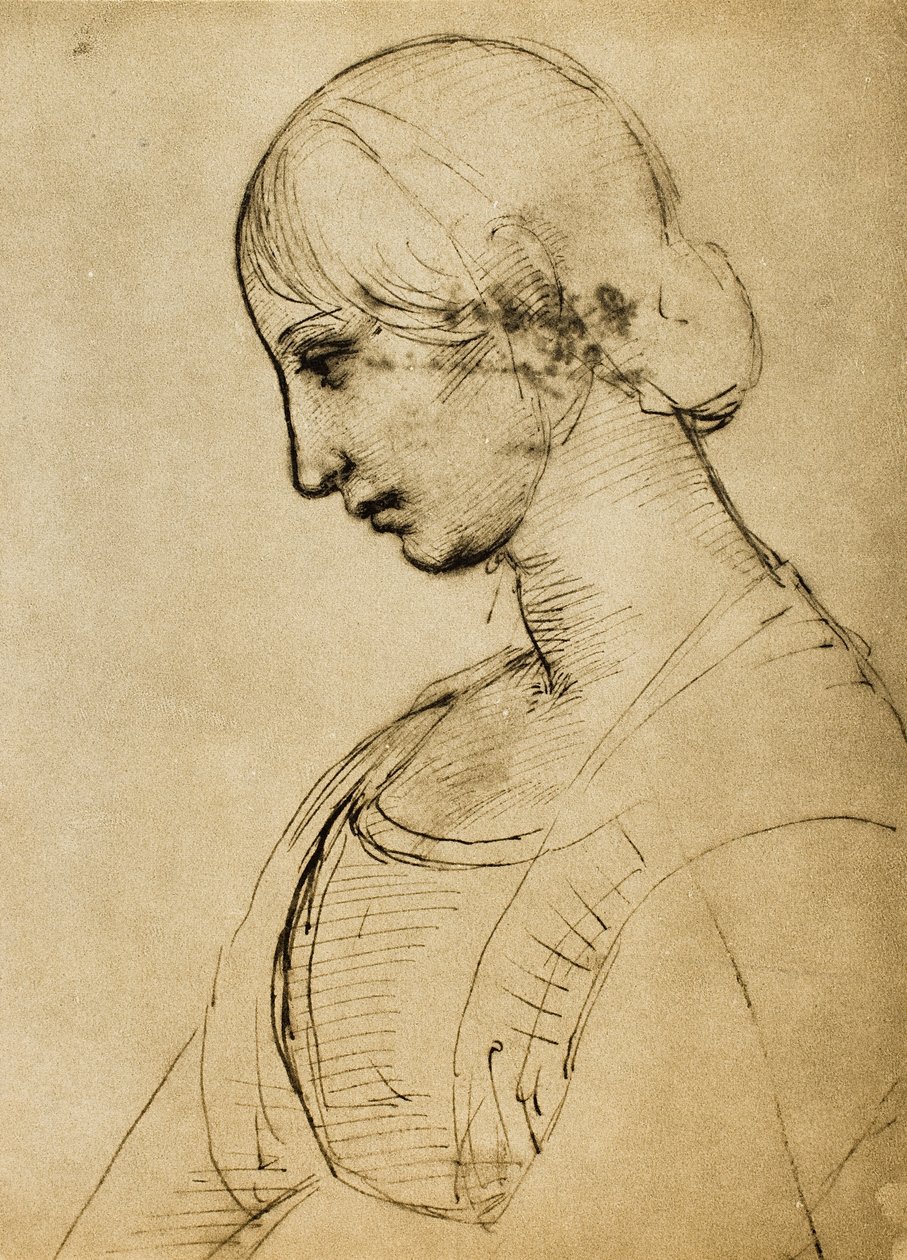 Studie for en Magdalene; tegning af Raphael. Kabinet for tegninger og tryk, Uffizi Gallery, Firenze af Raffaello Sanzio Raphael