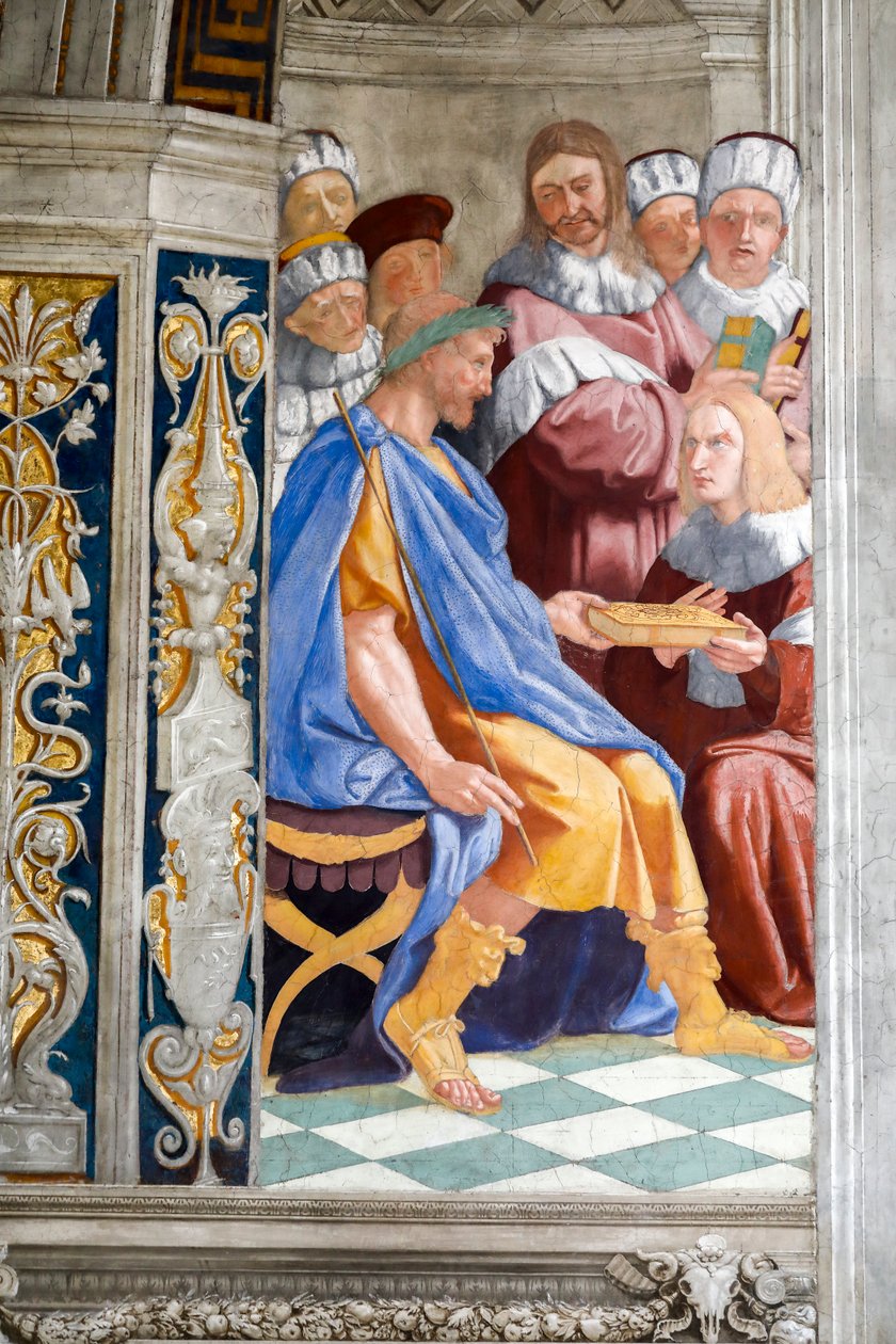 Fresko af retfærdighed, detaljer. 16. århundrede af Raphael