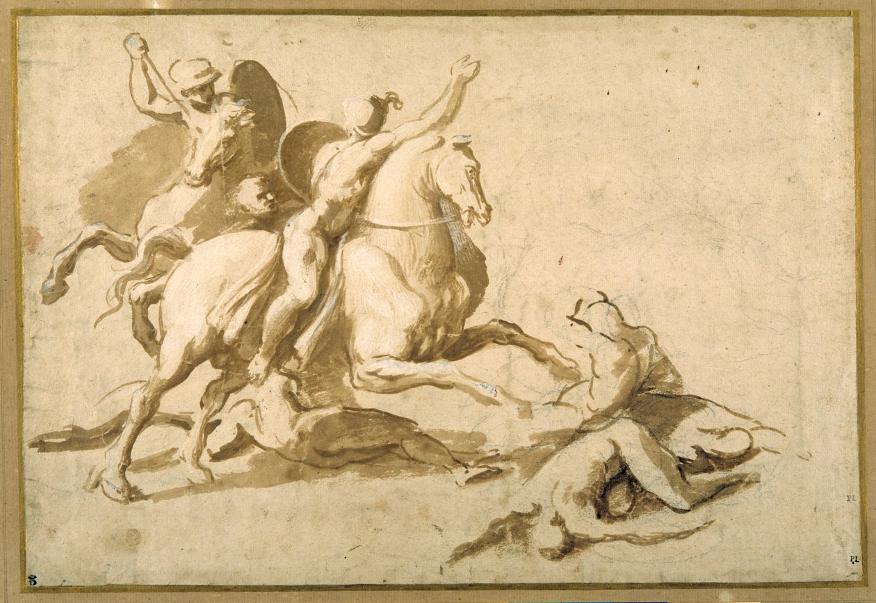 Studer til en kampscene af Raphael
