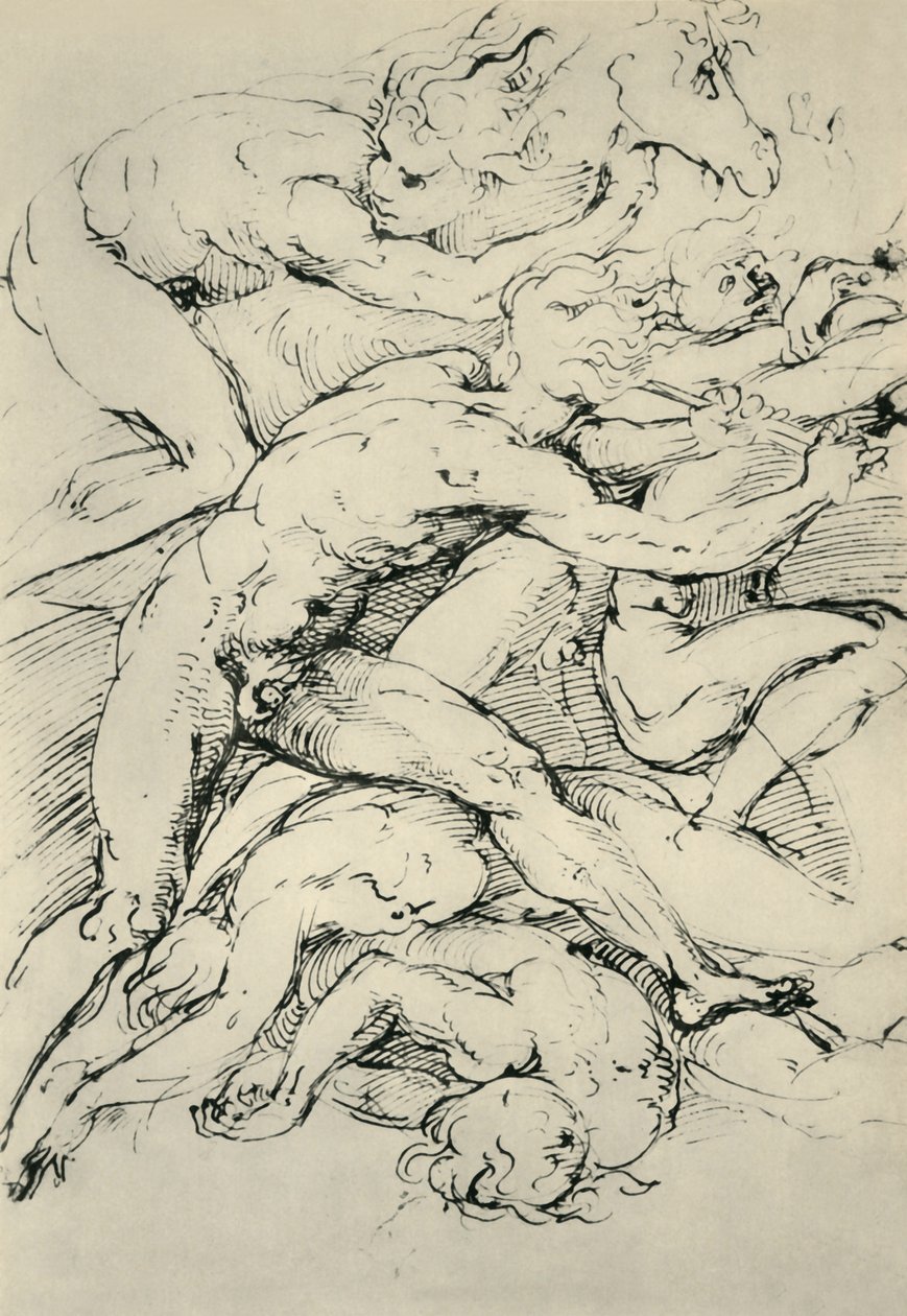 Slagscene, begyndelsen af det 16. århundrede, 1943. af Raffaello Sanzio Raphael