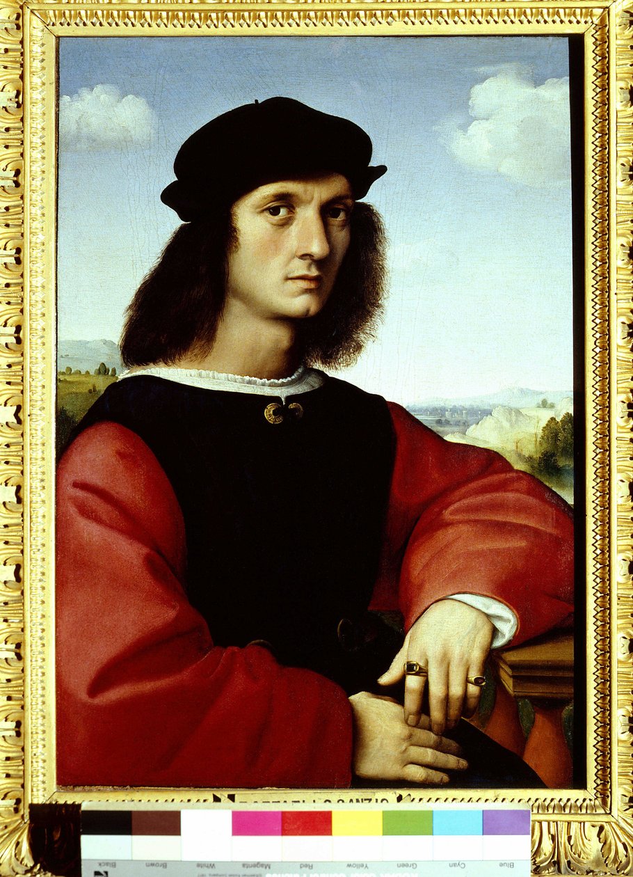 Portræt af Agnolo Doni, 1505-1506 Maleri af Raphael af Raphael