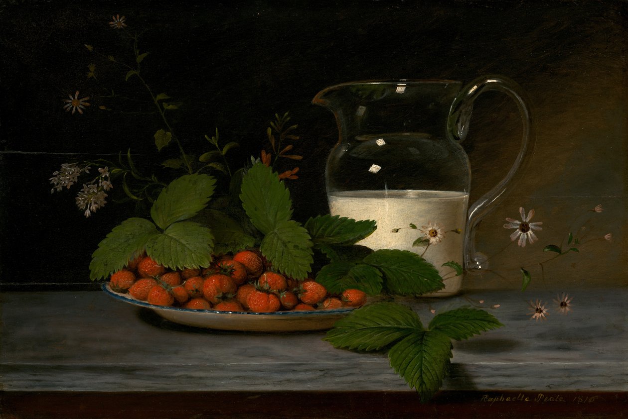 Jordbær og fløde, 1816. af Raphaelle Peale