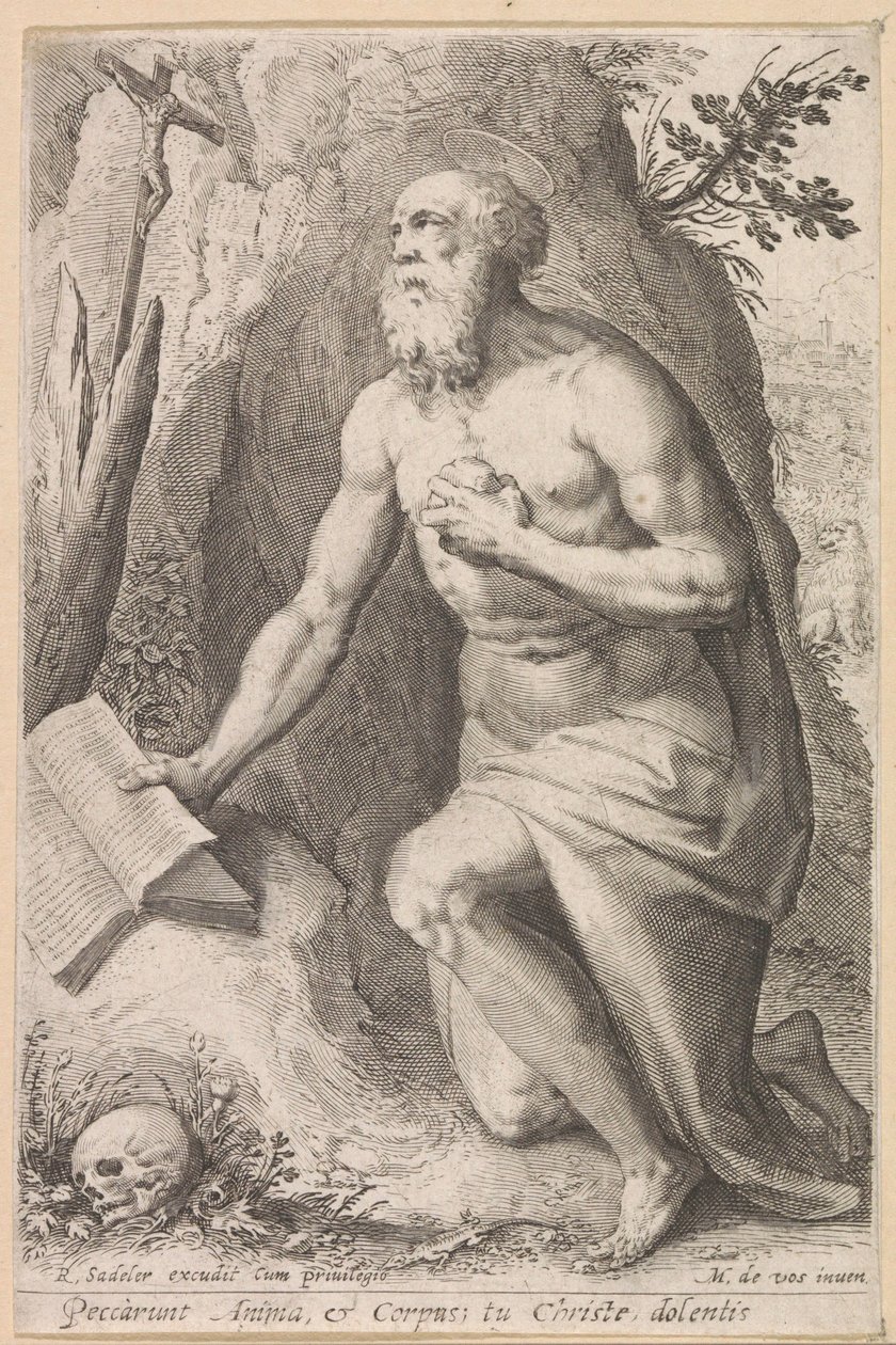 Sankt Jerome af Raphaël Sadeler (I) (attributed to)