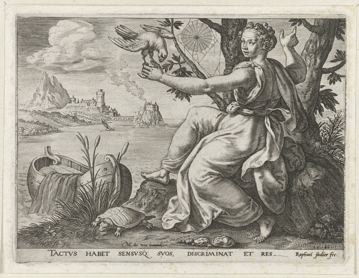 Følelse De fem sanser (serietitel) af Raphaël Sadeler (I)