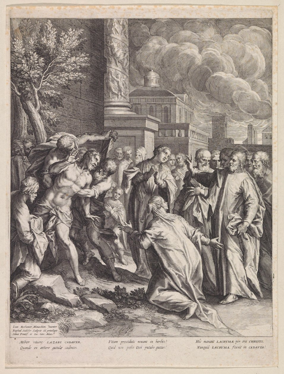 Opdragelse af Lazarus af Raphaël Sadeler (I)