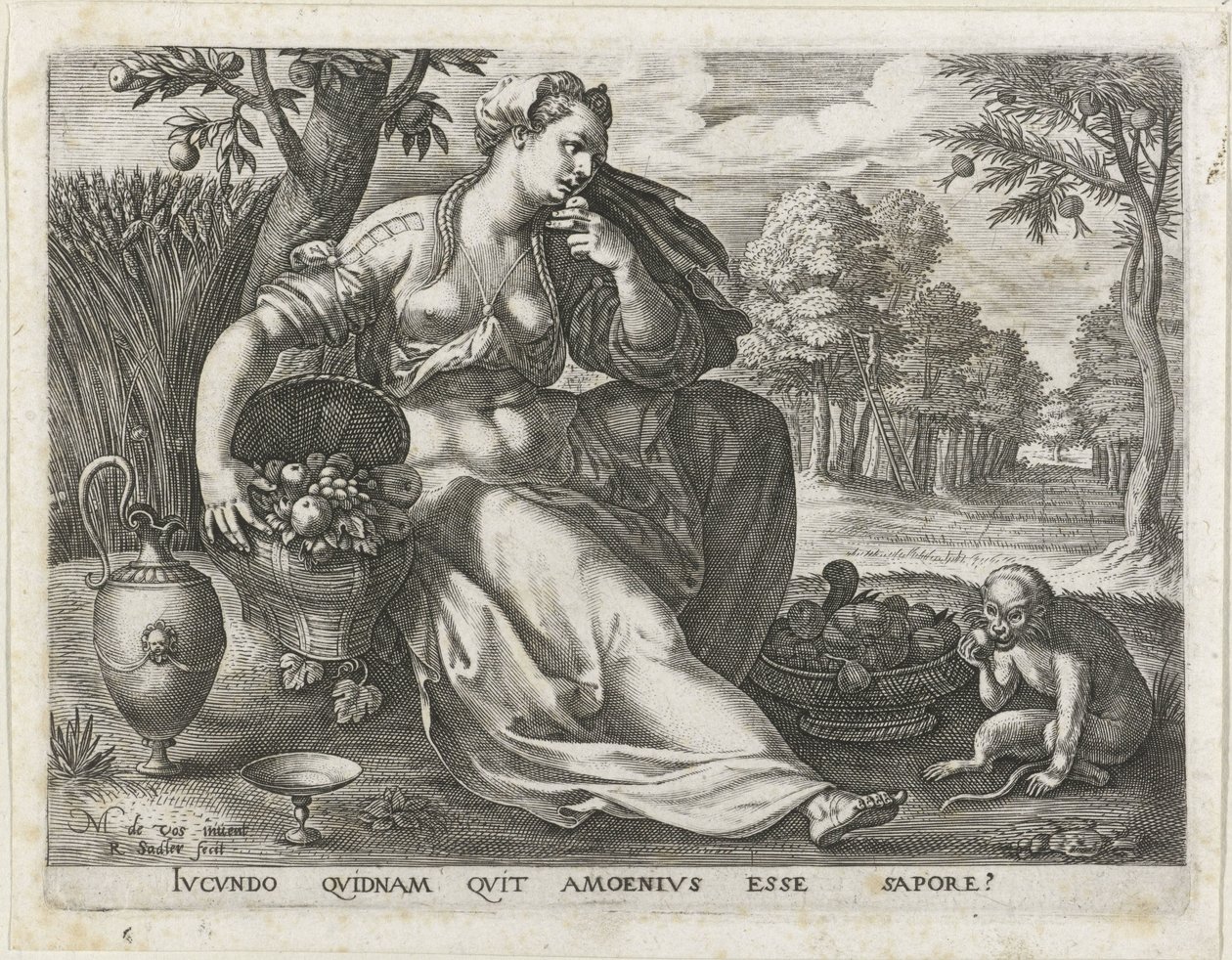 Smag De fem sanser (serietitel) af Raphaël Sadeler (I)