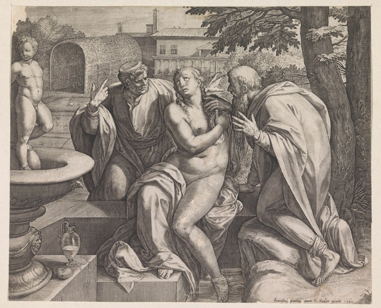 Susanna og de ældste af Raphaël Sadeler (I)