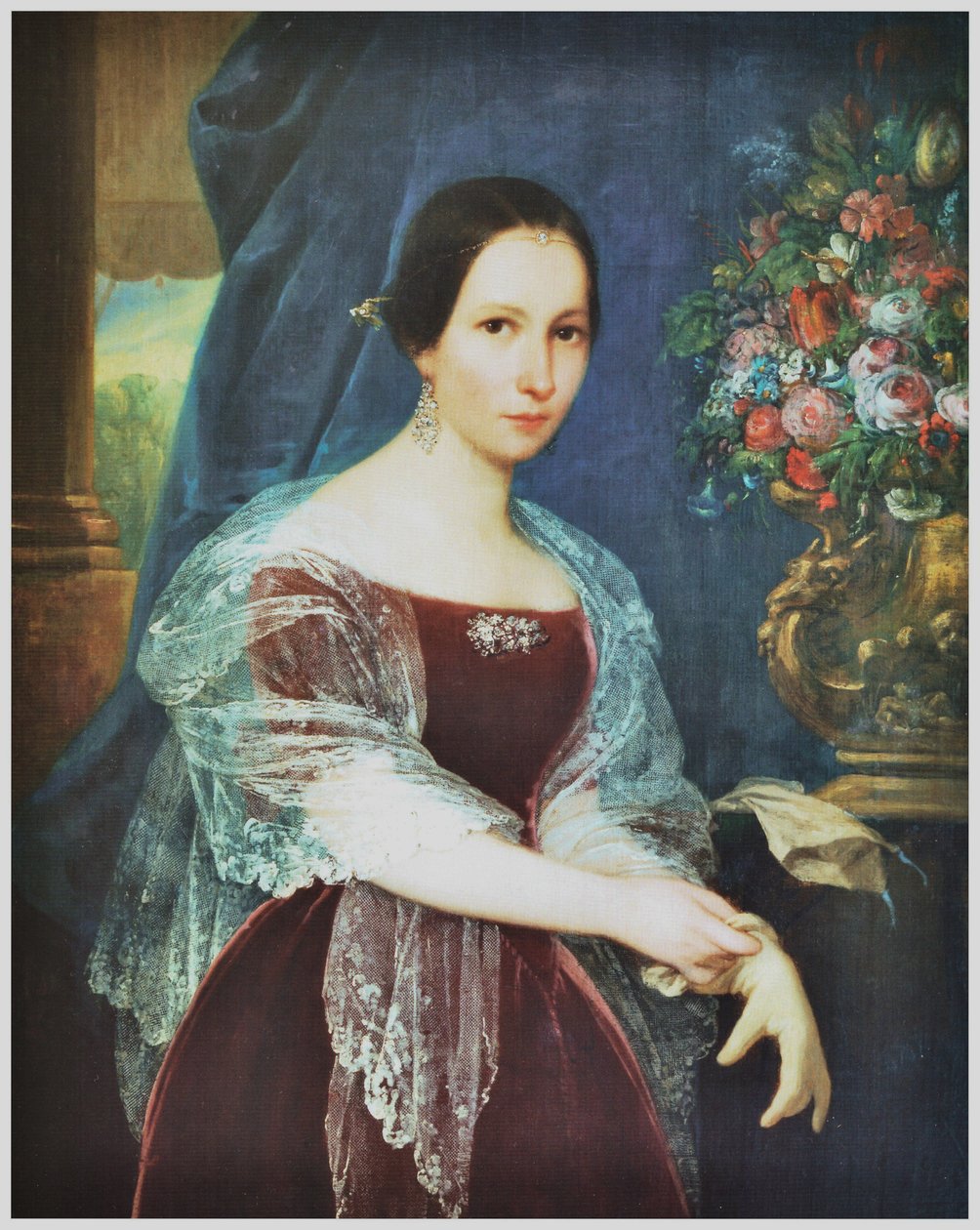 Portræt af Doña Enriqueta Pinto de Bulnes af Raymond Quinsac Monvoisin