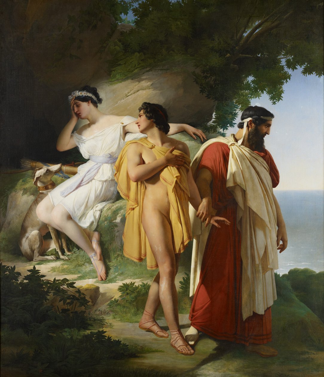 Telemachos og Eucharis, 1824 af Raymond Quinsac Monvoisin