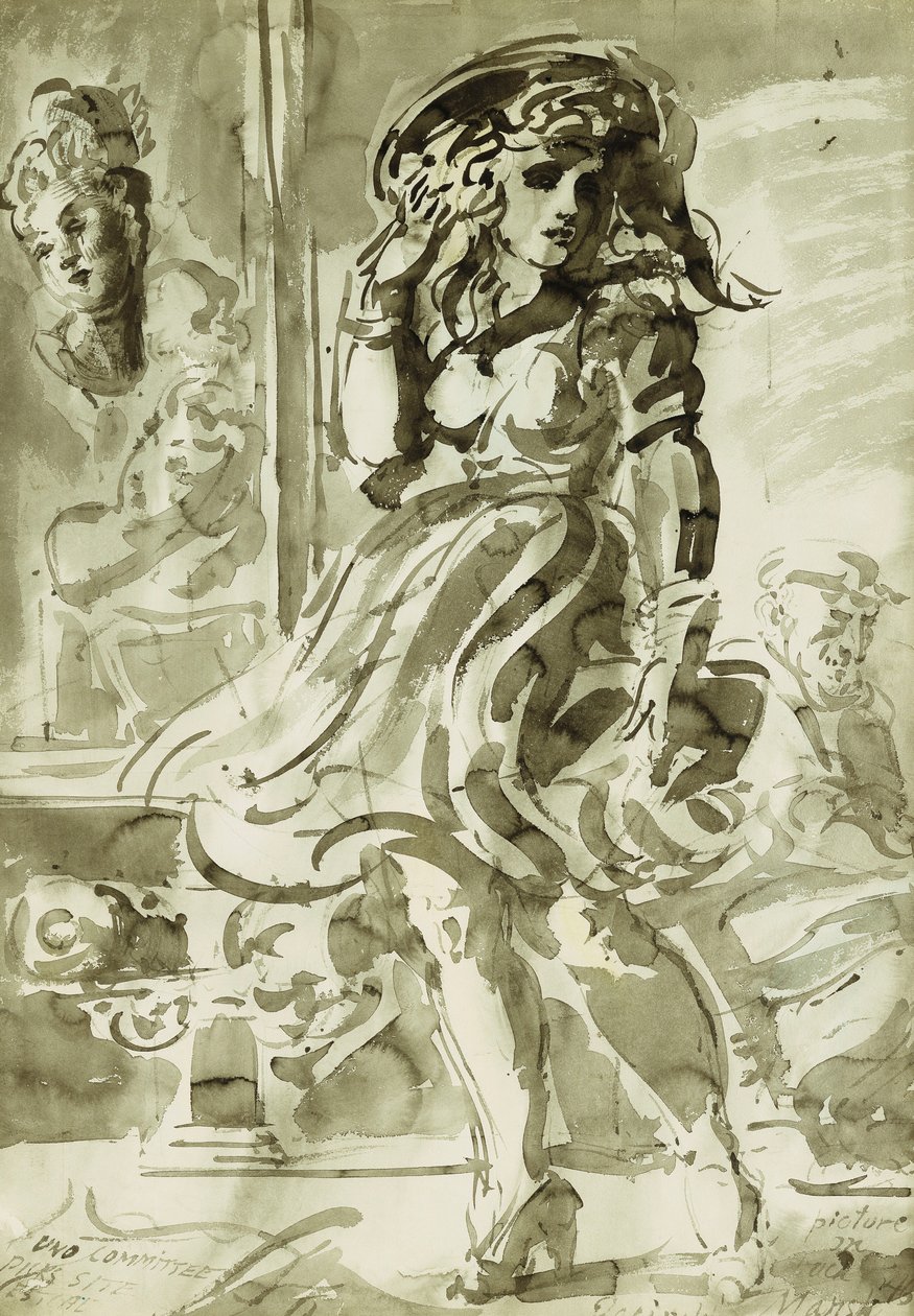 En vindblæst nederdel: En dobbeltsidet tegning af Reginald Marsh