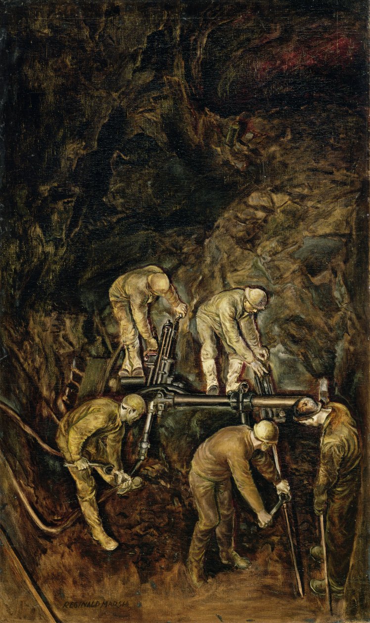 Sand Hogs, ca. 1938 (olie på lærred) af Reginald Marsh