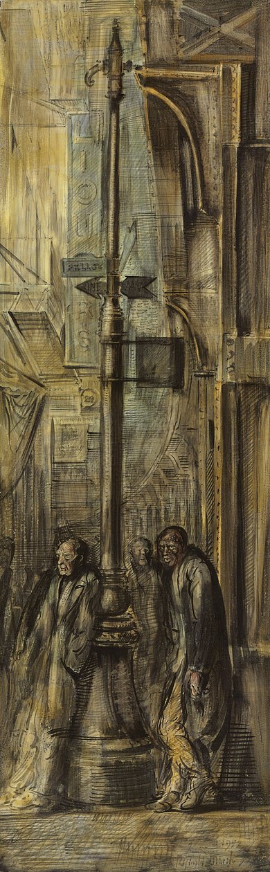 The Bowery på Pell Street af Reginald Marsh