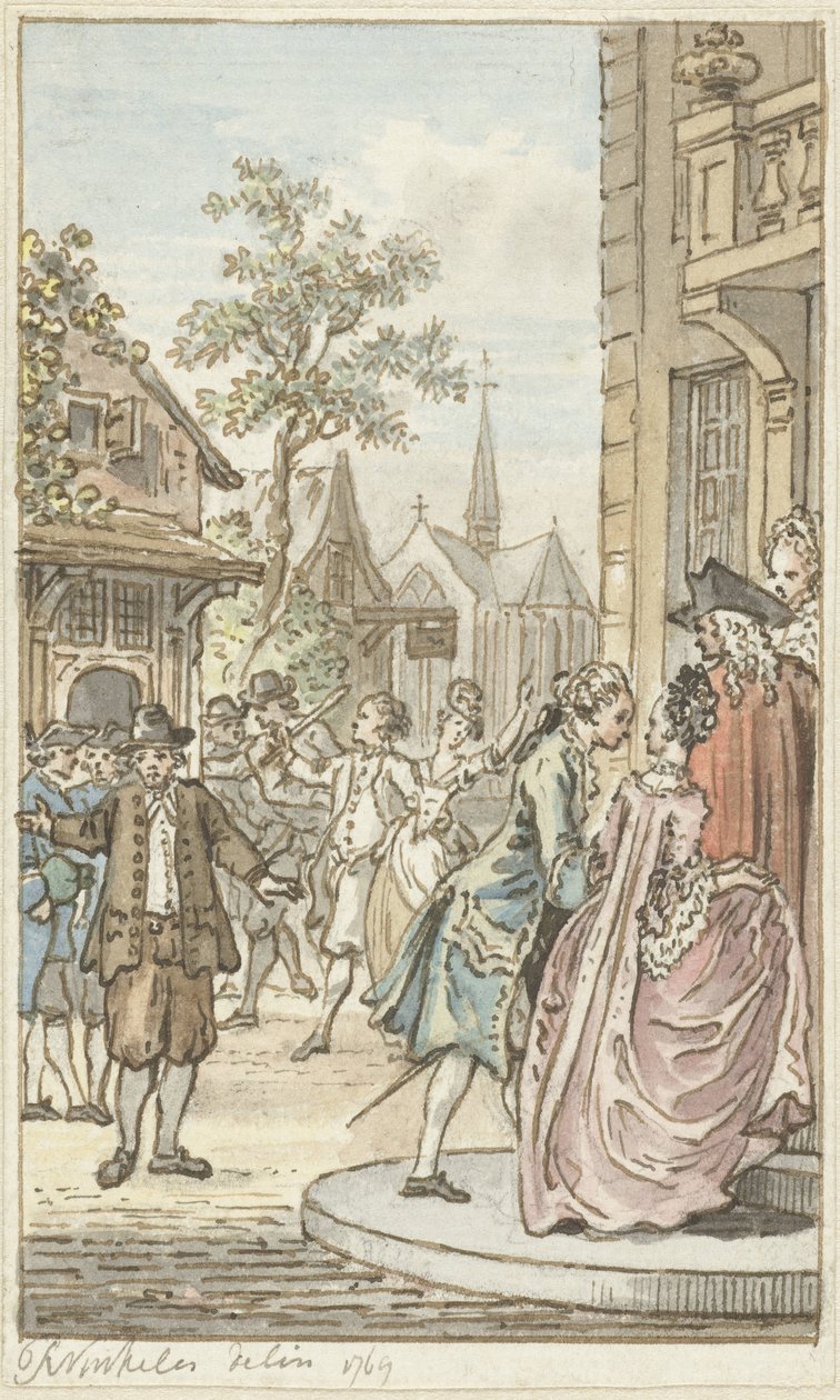 Lucas og Clarisse af Reinier Vinkeles (I)