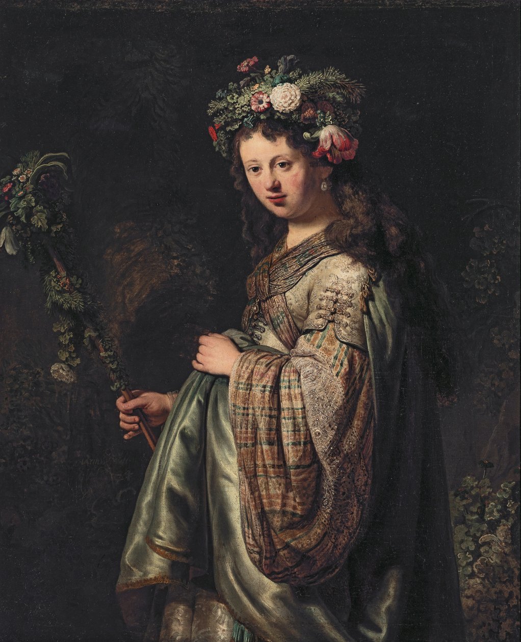 Saskia van Uylenburgh (1612-1642) som Flora af Rembrandt van Rijn