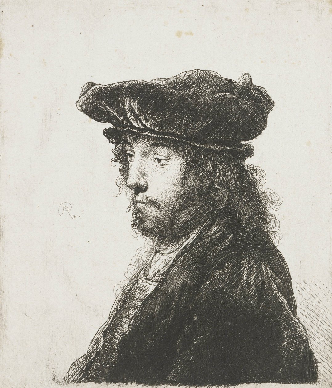 Fjerde orientalsk hoved, efter Jan Lievens, 1633-37 af Rembrandt van Rijn