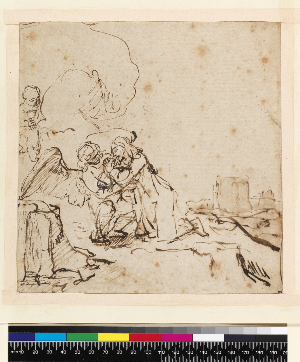 2140 Agony in the Garden, ca.1650-60 (pen og blæk med vask på papir) af Rembrandt van Rijn